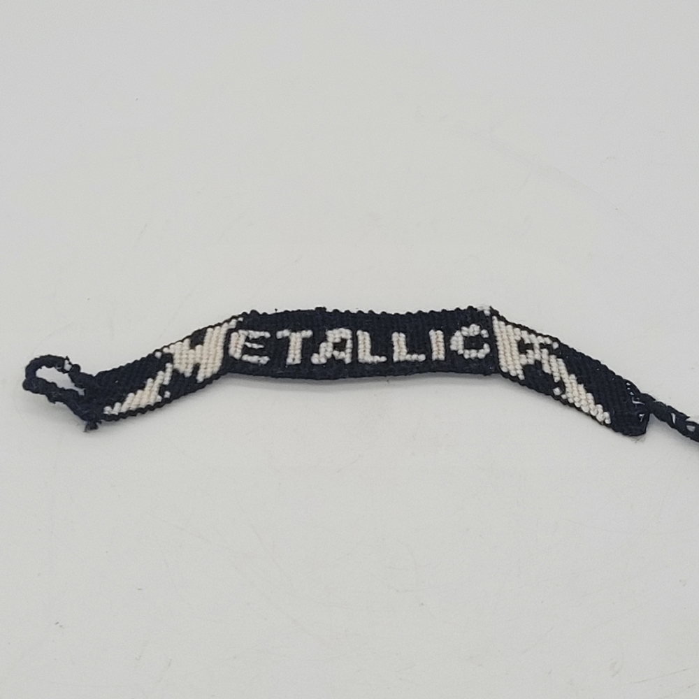 Metallica Friendship Bracelet Handmade Embroidery Floss Adjustable Black White 1